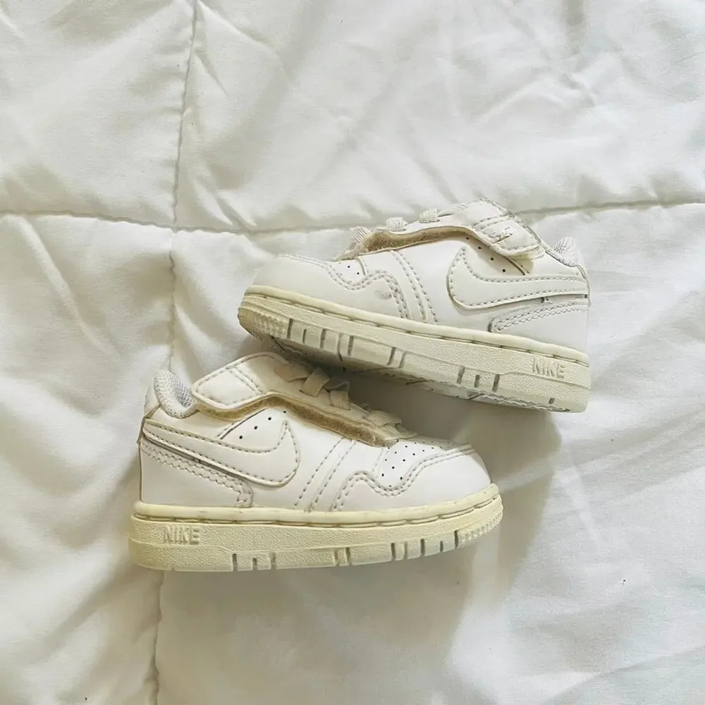 Nike White Velcro-Lace Strap Sneakers – Toddler Size 3C